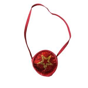 American Girl Red & Gold Sequined Star Round Girl’s Crossbody Bag Purse